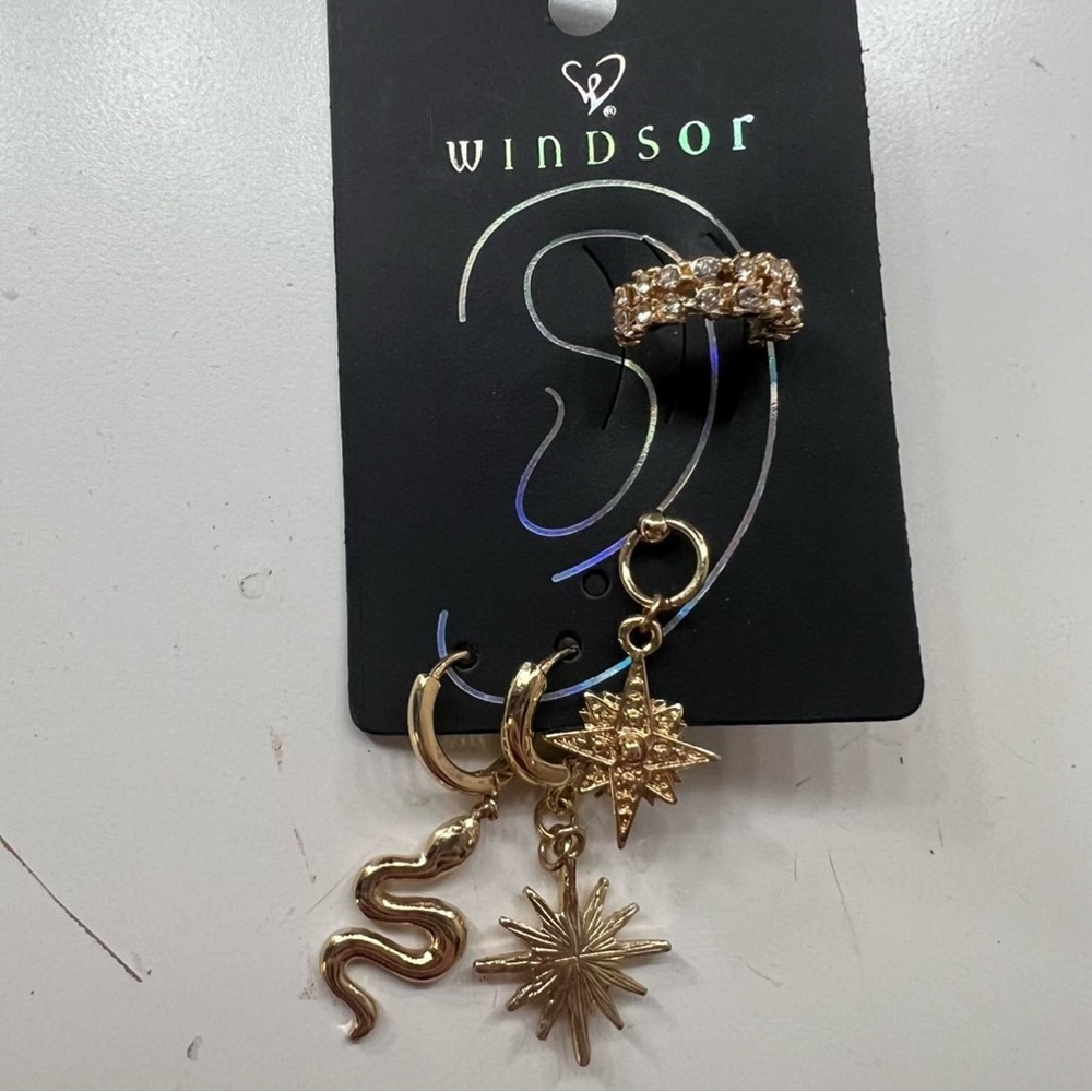 Windsor Gold Charm Earrings and Ring Set